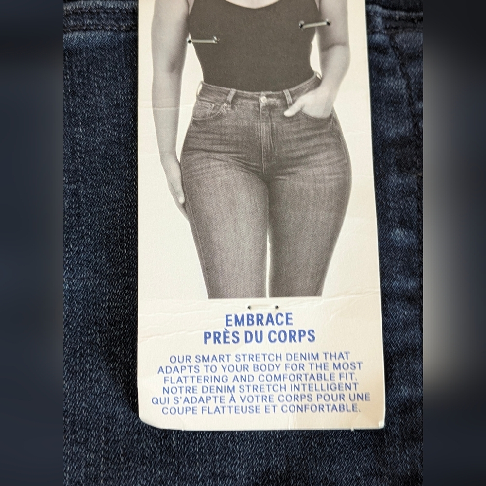 H&M Woman's High Waist Super SKINNY Ankle jeans Blue Size 32 Embrace Denim New - Picture 12 of 12